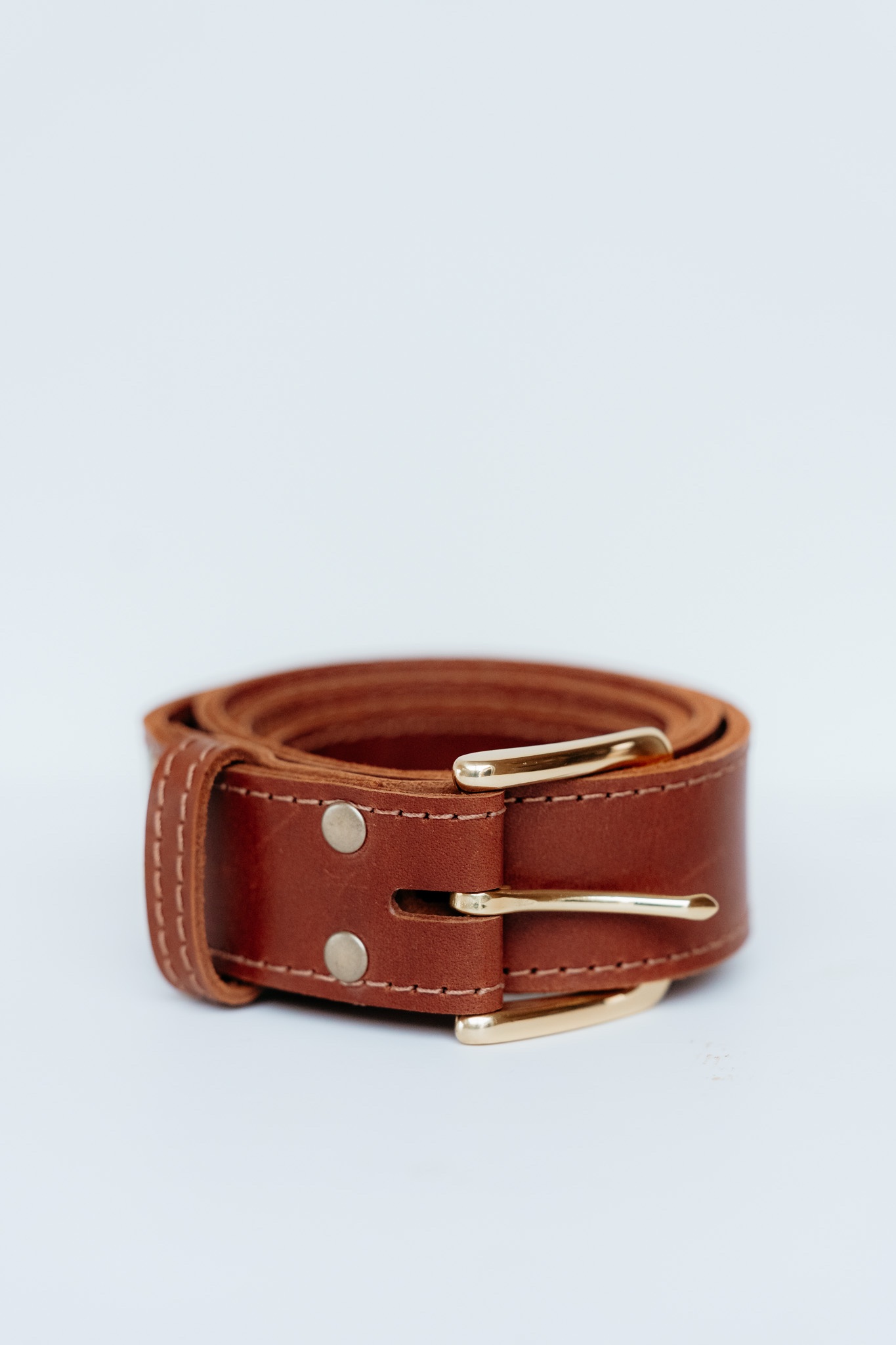 38mm Sewn Leather Belt